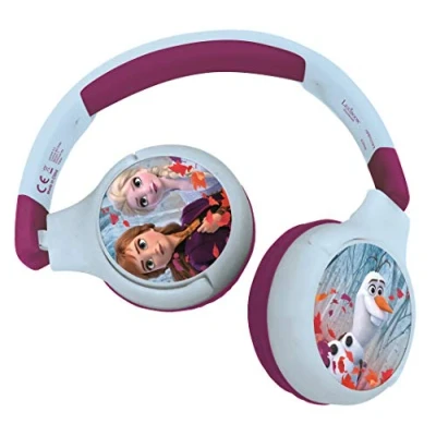 Immagine di Lexibook, Frozen, Cuffie Bluetooth 2 in 1 per bambini, stereo senza fili, volume sicuro pieghevoli, regolabili, blu/viola, HPBT010FZ