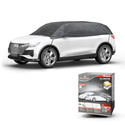 Immagine di WALSER Telone per auto All Weather Basic, 100% resistente alle intemperie, impermeabile, mezzo garage misura XL grigio