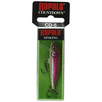 Immagine di Rapala Esca da Pesca Artificiale Spinning CountDown di Simulazione per in Acqua Dolce Legno Balsa Prof. Nuoto 0.9 1.8m 5cm/5g Prodotta Estonia Artistic Rainbow Trout