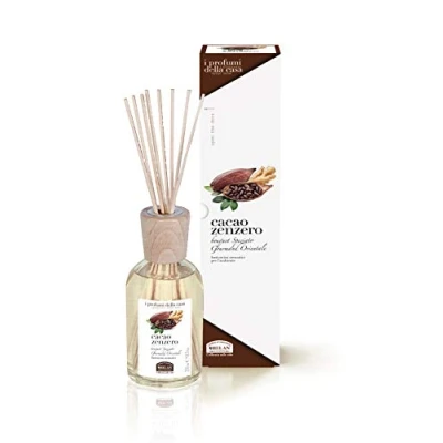 Immagine di Helan, I Profumi della Casa, Profumatore per Ambienti, Profumo Ambiente con Bastoncini, Fragranza Cacao e Zenzero, sentori di Caramello Vaniglia, 250 ml Made in Italy