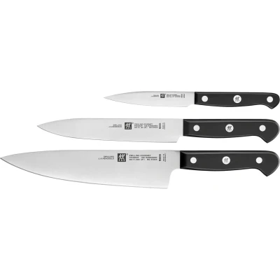 Immagine di ZWILLING Set di coltelli Gourmet, 3 pezzi, in acciaio inox, colore: Argento/Nero, 48 x 38 28 cm