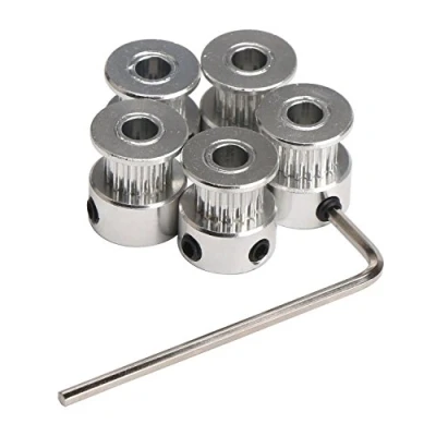 Immagine di DollaTek puleggia 5 denti alluminio GT2 16 foro mm larghezza 6 e chiave per stampante 3D RepRap Prusa i3