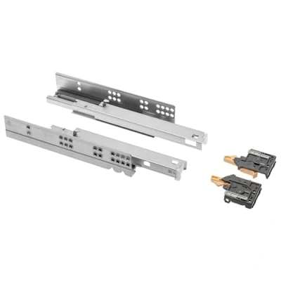Immagine di GTV Guide sottofondo 1 paio di per cassetti con sistema chiusura rallentata a automatica Scorrevole moderno smorzamento, estensione completa, 300 mm,