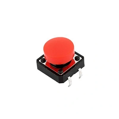 Immagine di N/A 12 x 7,3 mm Panel PCB Momentary Touch Tact Push Button Switch 4 Pin Dip Red Cap