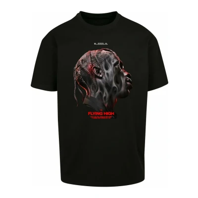Immagine di Upscale by Mister Tee Flying HIGH Oversize Overs Tshirt con stampa, Uomo, Taglia: Large, Black