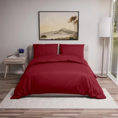 Immagine di Dreamzie Copripiumino Una Piazza e Mezza 200x200 cm con 2 Federe 80x80 Borgogna Set