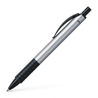 Immagine di FABER CASTELL 143411 Penna a sfera Basic M, con mina sostituibile, inchiostro blu, fusto argento, 1 pezzo
