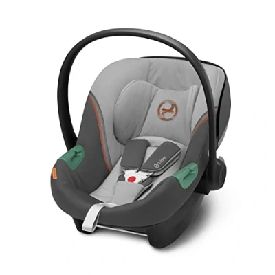 Immagine di CYBEX Gold Seggiolino Auto Aton S2 i Size, Dalla Nascita a circa 24 Mesi, Max. 13 kg, con Riduttore per Neonato, Compatibile SensorSafe, Lava Grey