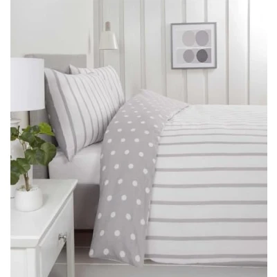 Immagine di Rapport Home Set copripiumino singolo in microfibra spazzolata a 180 fili, colore: grigio