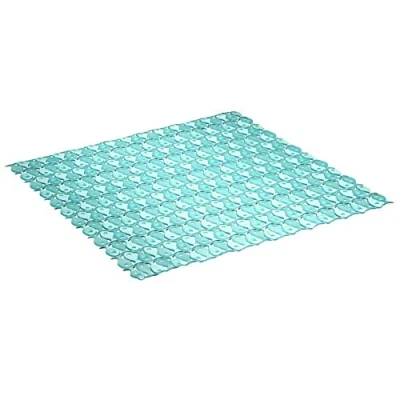Immagine di TATAY Tappetino Antiscivolo da Doccia o Vasca, di PVC con Ventose, Resistente a muffe e microbi, antibatterico, Design Pesci, Turchese, Dimensione 54 x cm