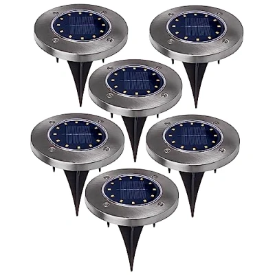 Immagine di Maclean MCE318 Faretto solare a LED con Picchetto 12 SMD bianco neutro 4000K 0,7 W Lampada perSsegnapasso da esterno Luci giardino IP44 (6x pezzi)