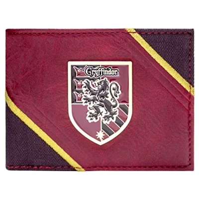 Immagine di Harry Potter Godric Gryffindor Emblema del Cresta Metallico Portafoglio/Portamonete Bi Fold per ID &amp; Porta Carte, Rosso