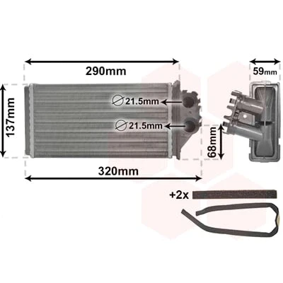 Immagine di VAN WEZEL *** IR PLUS 40006228 Radiatore Riscaldamento con accessori PEUGEOT: 307 SW, Station Wagon, Hatchback