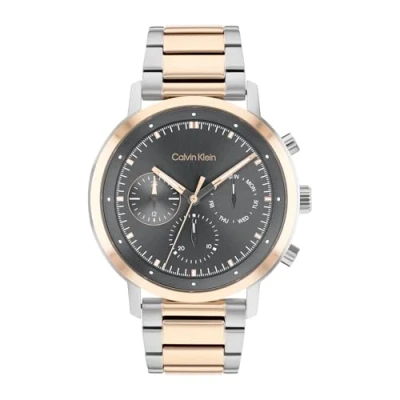 Immagine di Calvin Klein Orologio analogico multifunzione al quarzo da uomo con cinturino in acciaio inossidabile bicolore 25200064