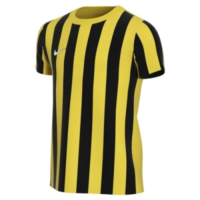 Immagine di Nike Striped Division IV Jersey Maglia a Maniche Corte da Bambino, Unisex Bambini, CW3819 719, Giallo Tour/Nero/Bianco, 7 8 Anni