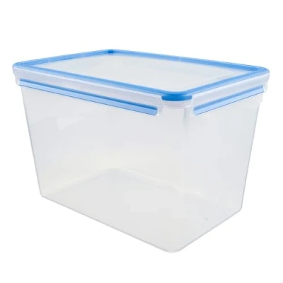 Immagine di Emsa 508549 Contenitore per alimenti rettangolare con coperchio, 10,6 litri, trasparente / blu, Clip &amp; Chiudi