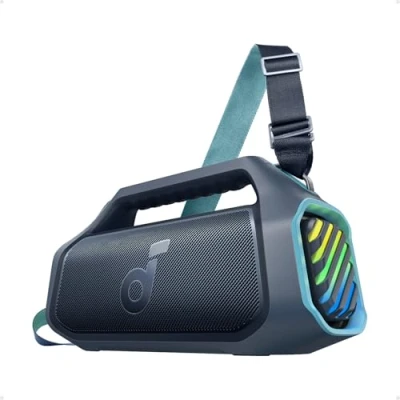 Immagine di Soundcore Boom 2 Plus Cassa Bluetooth Potente per esterni, 140W, 2+2 canali stereo, BassUp 2.0, 5.3, 30W ricarica rapida, 20 ore di riproduzione, IPX7, luci RGB, USB C, EQ personalizzata