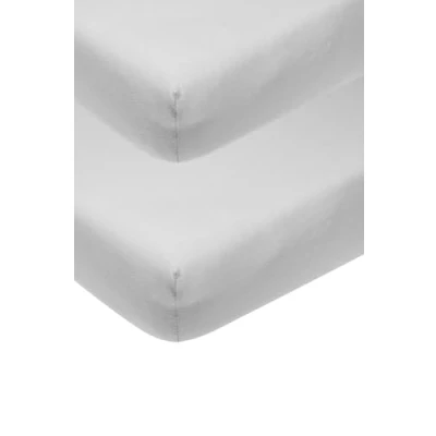 Immagine di Meyco Baby Uni lenzuolo per culla in confezione da 2 pezzi (lenzuolo morbido jersey di qualità, perfetta vestibilità grazie all&#039;elastico integrale, dimensioni: 60 x 120 cm), grigio chiaro