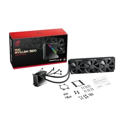 Immagine di Asus ROG RYUJIN 360 Sistema di Raffreddamento per CPU All In One Liquid, Display OLED, Aura Sync RGB, Noctua Ippc 2000 Pwm, 3 Ventole da 120 mm, Nero