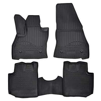 Immagine di NORM 3D Tappeti Tappetini Auto In TPE Gomma Su Misura Per 500L dal 2012, Kit di 4 Pezzi, Inodore Con Bordo Alto cca 5 cm, Colore Nero, Antiscivolo