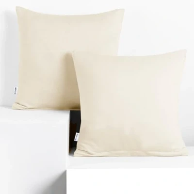 Immagine di DecoKing 2 federe 80 x cm, jersey di cotone con chiusura lampo, ecru ambra