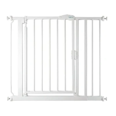 Immagine di Safetots Cancelletto per Scale a Chiusura Automatica Pressione, 89.4cm 96.4cm, Bianco, Bambini, Barriera di Sicurezza Bambini
