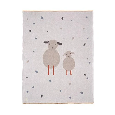 Immagine di LÄSSIG Coperta per bambini in cotone biologico GOTS/Knitted Blanket GOTS Tiny Farmer Sheep 75 x 100 cm