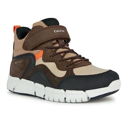 Immagine di Geox Flexyper BOY ABX Sneakers alte per bambini, Taglia: 31, Chestnut/coffee Pelle e tessuto