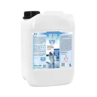 Immagine di Super DISINCROSTANTE anticorrosivo concentrato per box doccia, sanitari, idromassaggio, acciao inox. Metacril DF50 5 Lt. + Flacone.