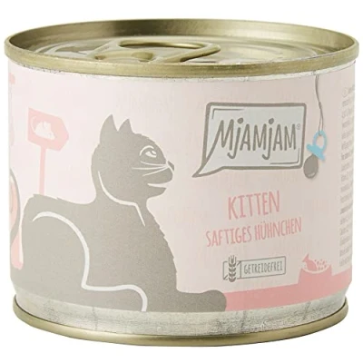 Immagine di MjAMjAM Kitten 6 x 200 g Alimento umido per gatti Pollo &amp; Olio di Salmone