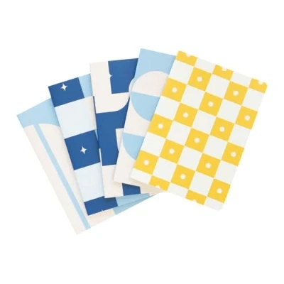 Immagine di Kokonote: Set 5 Quaderni A5 Akalia Confezione Regalo rigida in stoffa, Pack rilegatura cucita, carta 100g/m², Bullet journal, Quaderno appunti Collection