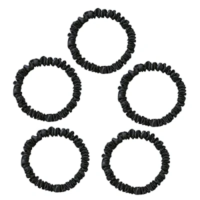 Immagine di Townssilk Scrunchies in seta 100% pura 22 momme di gelso per capelli da donna, set 5 sciarpe elastiche
