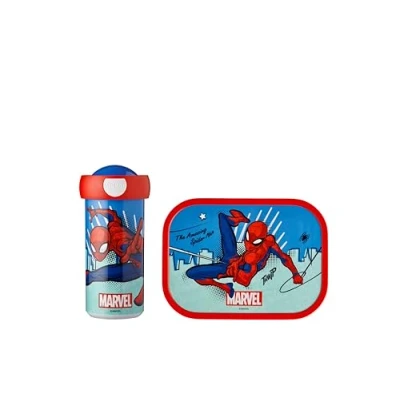 Immagine di Mepal Set da Pranzo Campus per Bambini con Bicchiere e Porta la Scuola Lavabile in Lavastoviglie senza BPA 300 ml + 750 Spiderman