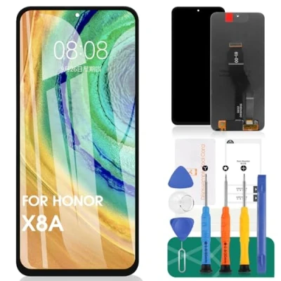 Immagine di Schermo LCD di ricambio per Huawei Honor X8a 2023 CRT LX1, LX2, LX3 Touch Digitizer Assembly Kit riparazione (nero, senza cornice)