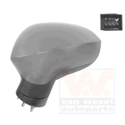Immagine di Specchio retrovisore esterno Van Wezel 4919817 Sx con la prima mano completo, convesso, per regolazione elettrica specchio, ribaltabile/ripie