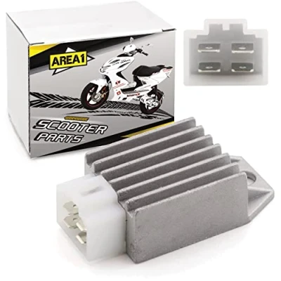 Immagine di Area1 Regolatore di tensione raddrizzatore 12 V per scooter 50 ccm 4 tempi GY6 139QMB/QMA. Compatibile con RS, Agility People, Clic,