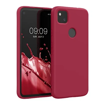 Immagine di kwmobile Custodia Compatibile con Google Pixel 4a Cover Back Case per Smartphone in Silicone TPU Protezione Gommata red cherry
