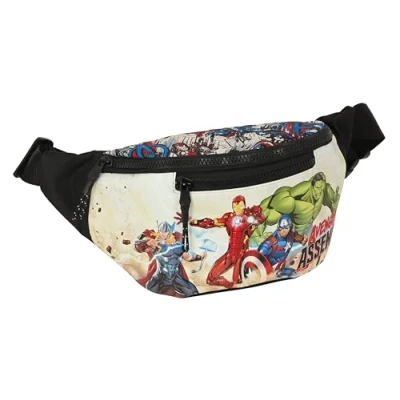 Immagine di Safta Avengers Forever Marsupio con tasca esterna, ideale per giovani e bambini di diverse età, comodo versatile, qualità resistenza, 23 x 9 12 cm, multicolore, Estándar, Casual