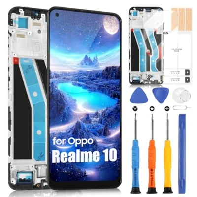 Immagine di TFT Schermo per Oppo Realme 10 LCD Display RMX3630 Sostituzione dello Touch Screen Digitizer Assembly con Riparazione Kit, Nero Cornice, 6.4&quot;