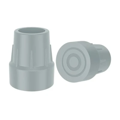 Immagine di supregear Set da 2 Puntali in Gomma, 25 mm Sostituti Universali Antiscivolo per Stampelle, Bastoni, Deambulatore, WC, Sedie Doccia e Panche Bagno, Grigio
