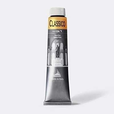 Immagine di MAIMERI CLASSICO 200 ml, Extra feine Künstlerölfarbe, Farbton Goldocker