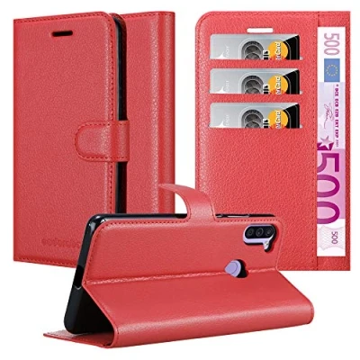 Immagine di Cadorabo Custodia Libro per Samsung Galaxy M11 in ROSSO CARMINIO con Vani di Carte, Funzione Stand e Chiusura Magnetica Portafoglio Cover Case Wallet Book Etui Protezione
