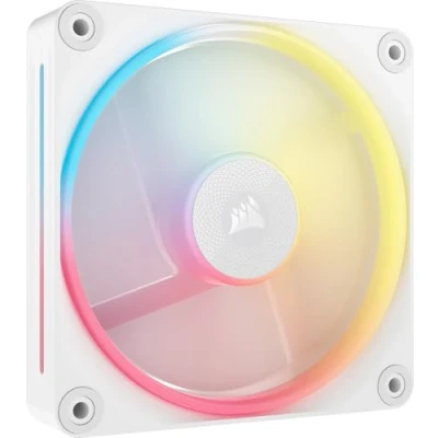 Immagine di CORSAIR iCUE LINK LX120 R RGB 120mm Ventola Inversa PWM Singola Basso Rumore, Cuscinetto Magnetico a Cupola, Doppio Anello Luminoso, Viti QuikTurn™, Modalità Zero RPM Bianco