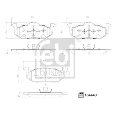 Immagine di FEBI BILSTEIN 184440 Kit pastiglie freno Assale anteriore con segnalatore acustico usura