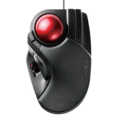 Immagine di ELECOM Trackball Mouse Wired Large Ball 8 Button with Tilt Function LL Size [Black] M HT1URXBK (Japan Import)
