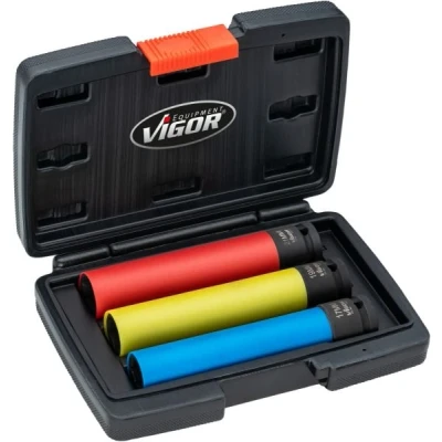 Immagine di Vigor V5933/3 Esagono esterno Kit inserti a bussola 17 mm, 19 21 mm 3 parti 1/2 (12.5 mm)