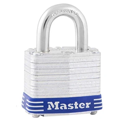 Immagine di Master Lock 3EURD Lucchetto Scanalato a Chiave, Blu e Argento, 5,9 x 4 2,1 cm