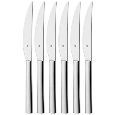 Immagine di WMF, Set di 6 coltelli da Bistecca, Modello Nuova, in cromargan/Acciaio Inox, antiruggine Bistecca Acciaio Inox