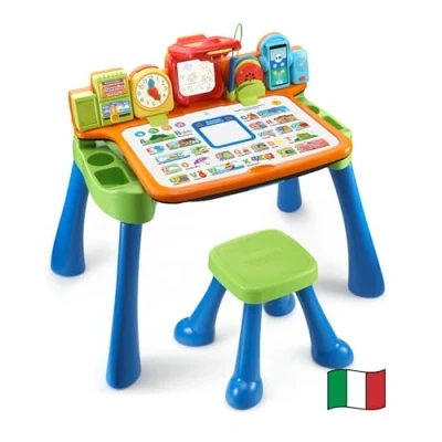 Immagine di VTech Magico Tavolo Interattivo ToccaImpara, Bambini Multiattività 5 in 1, Funzione Proiettore, Impara a Scrivere e Disegnare, Lingua Italiana, Batterie Incluse, 3 6 Anni