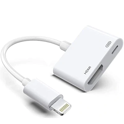 Immagine di Adattatore Apple da Lightning a HDMI, convertitore audio video digitale AV certificato MFi, cavo display sincronizzazione 1080P per iPhone, iPad, iPod TV/proiettore/monitor